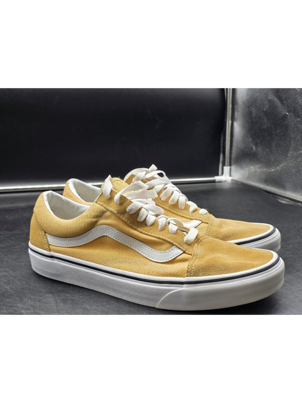 Vans Old Skool Shoes Mens Size 10.5 Yellow Suede Canvas Casual Sneakers